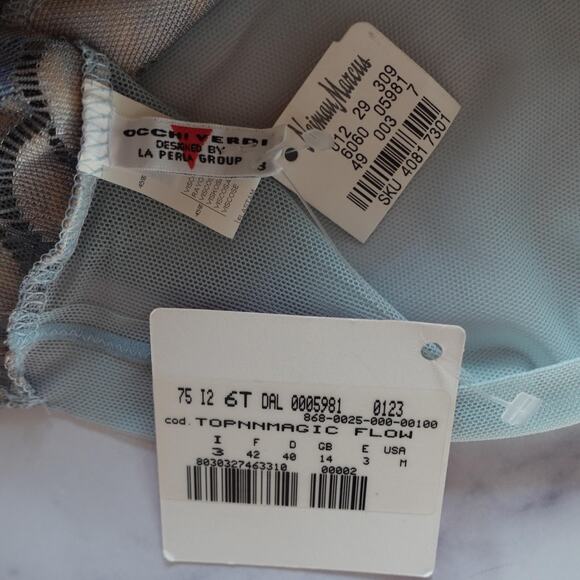 Y2K Occhi Verdi La Perla Lingerie Set Medium Blue Lace Mesh Cami Fairy Babydoll - Picture 6 of 14